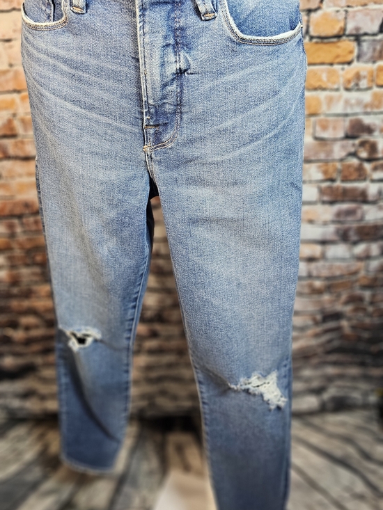 Good American Denim - Good American Good Boy Cut Jeans Size 6/28 Distressed High Rise Denim